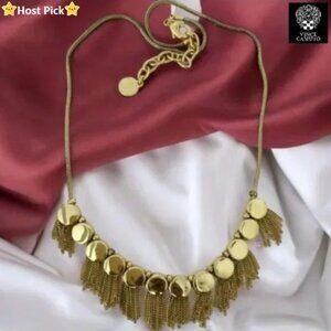 VINCE CAMUTO Tribal Core Gold-Tone Fringe Statement Necklace